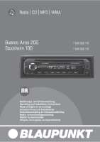 Blaupunkt Stockholm-100 - Owners Manual